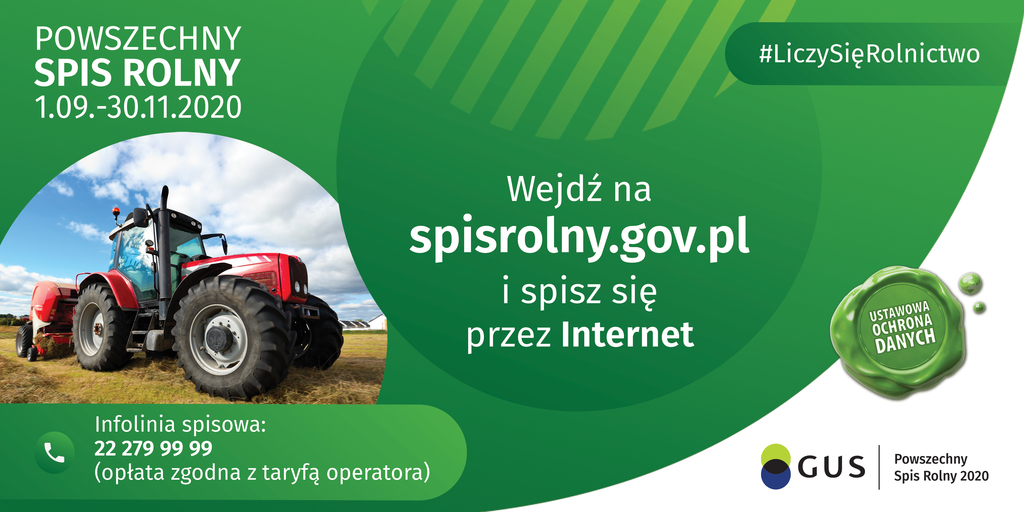 Plakat promocyjny Powszechnego Spisu Rolnego 2020 Plakat promocyjny Powszechnego Spisu Rolnego 2020